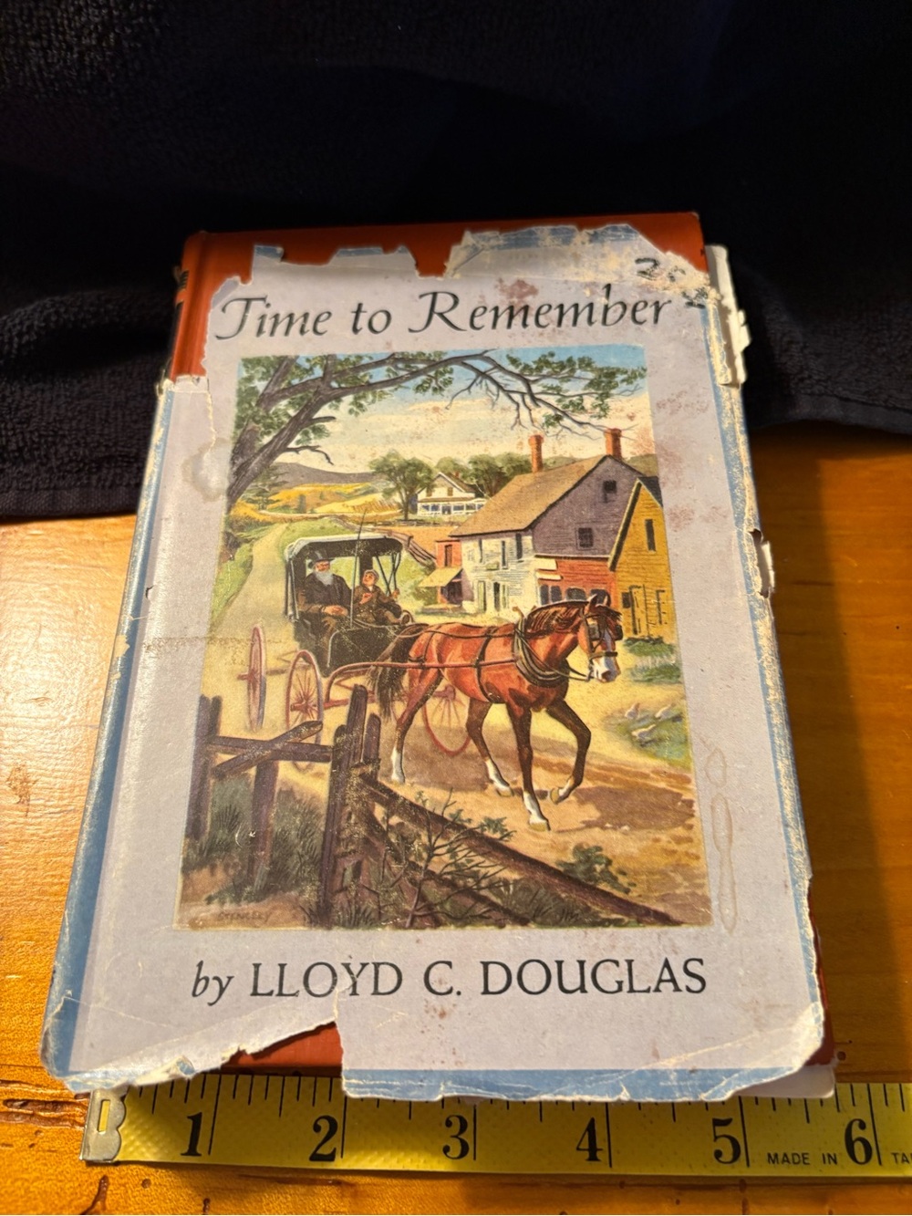 Time to Remember by Lloyd C. Douglas - Illustrated Vintage Hardcover (Blue/Tan)